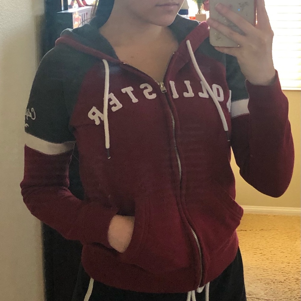 Maroon/Gray Hollister Jacket!